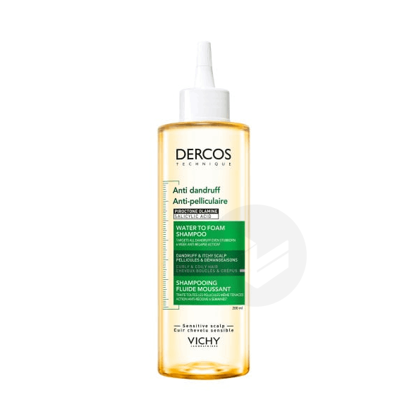 Dercos Shampoing Fluide Moussant Anti-pelliculaire Cheveux Bouclés 200ml