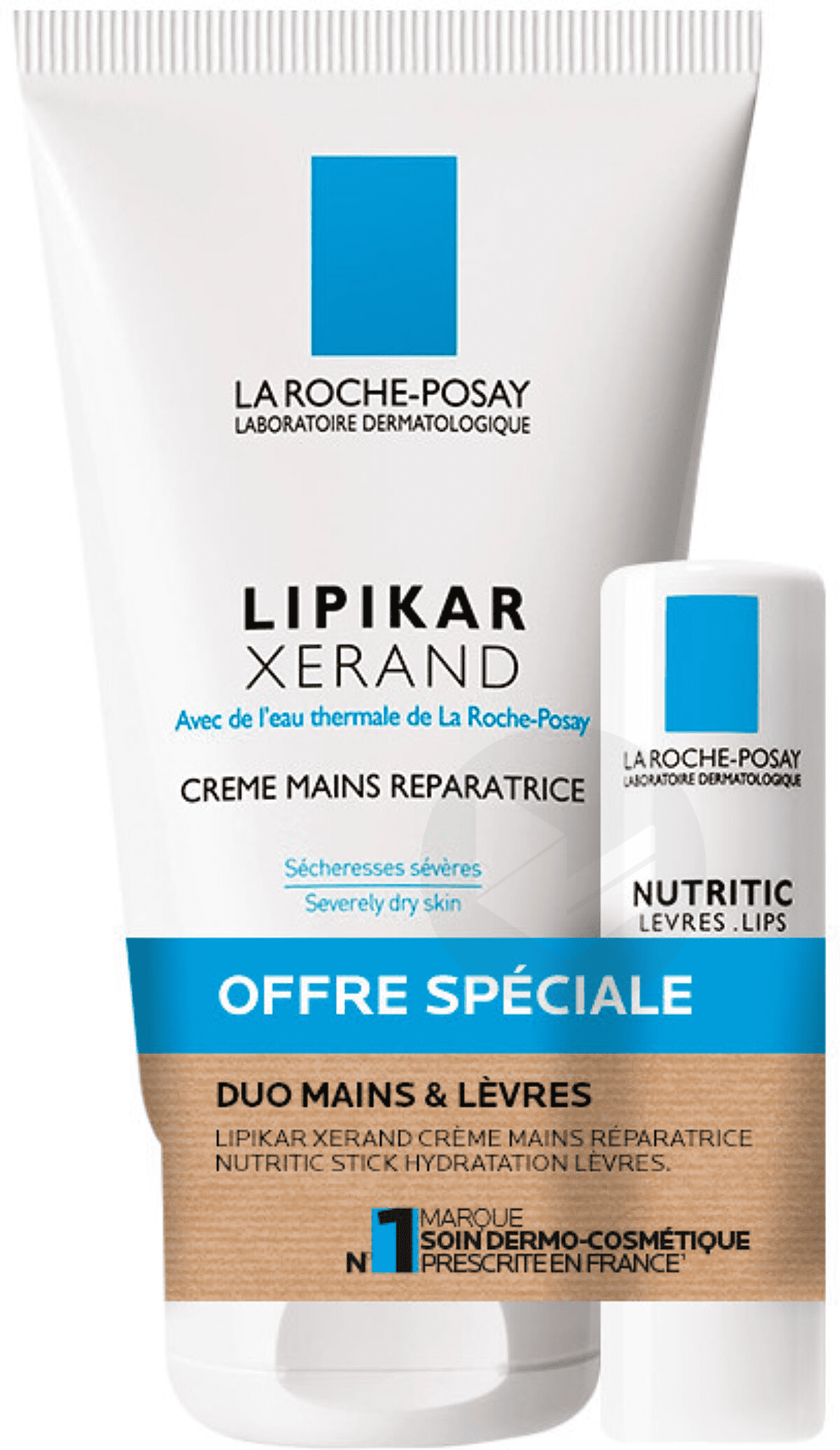 Lipikar Xerand Crème Mains 50ml + Nutritic Lèvres 4.7ml Offre Spéciale