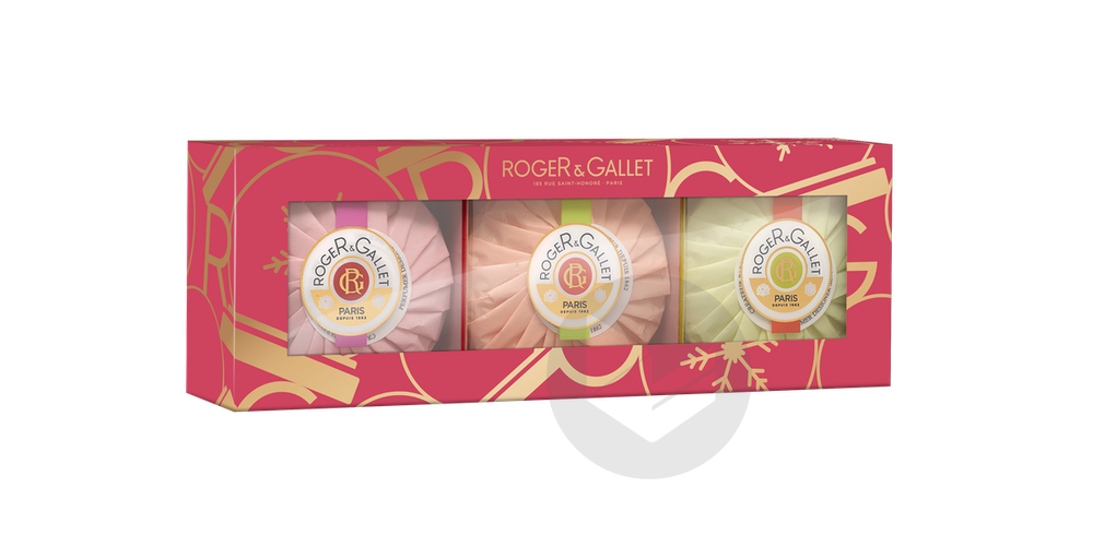 Coffret Trio Savons Fleur de Figuier - Gingembre Rouge - Fleur d'Osmanthus