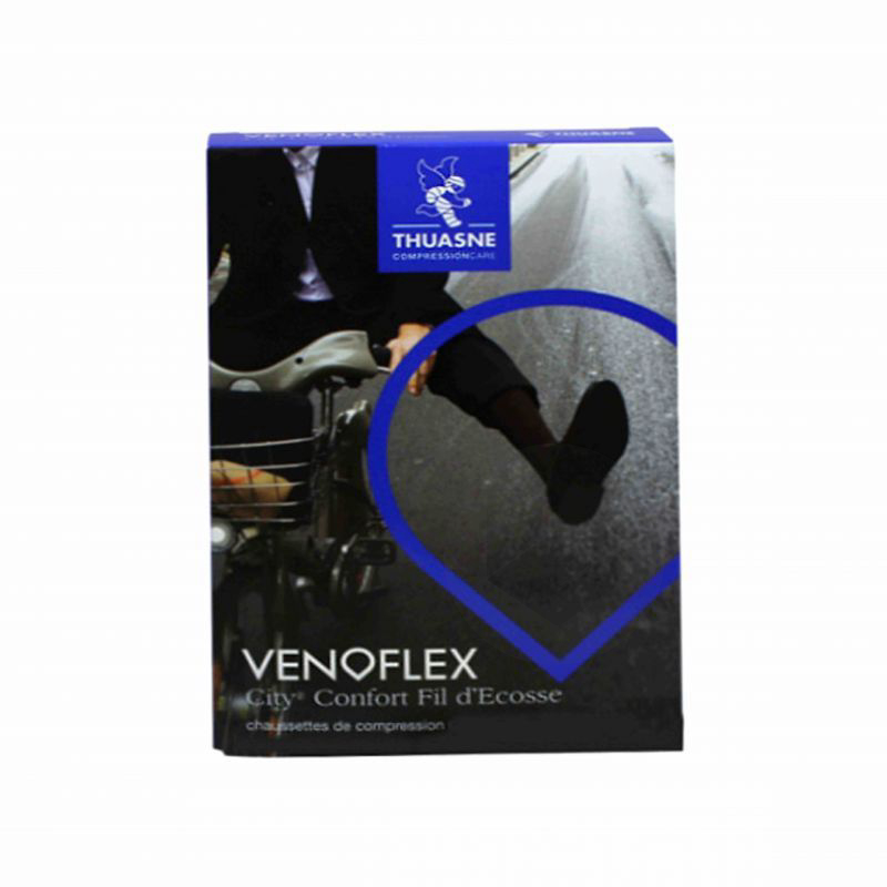 Chaussette Venoflex classe 2 City Fil d'Ecosse Homme noir longue taille 3