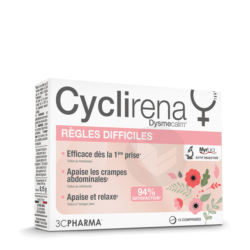 Cyclirena Règles difficiles 15 comprimés