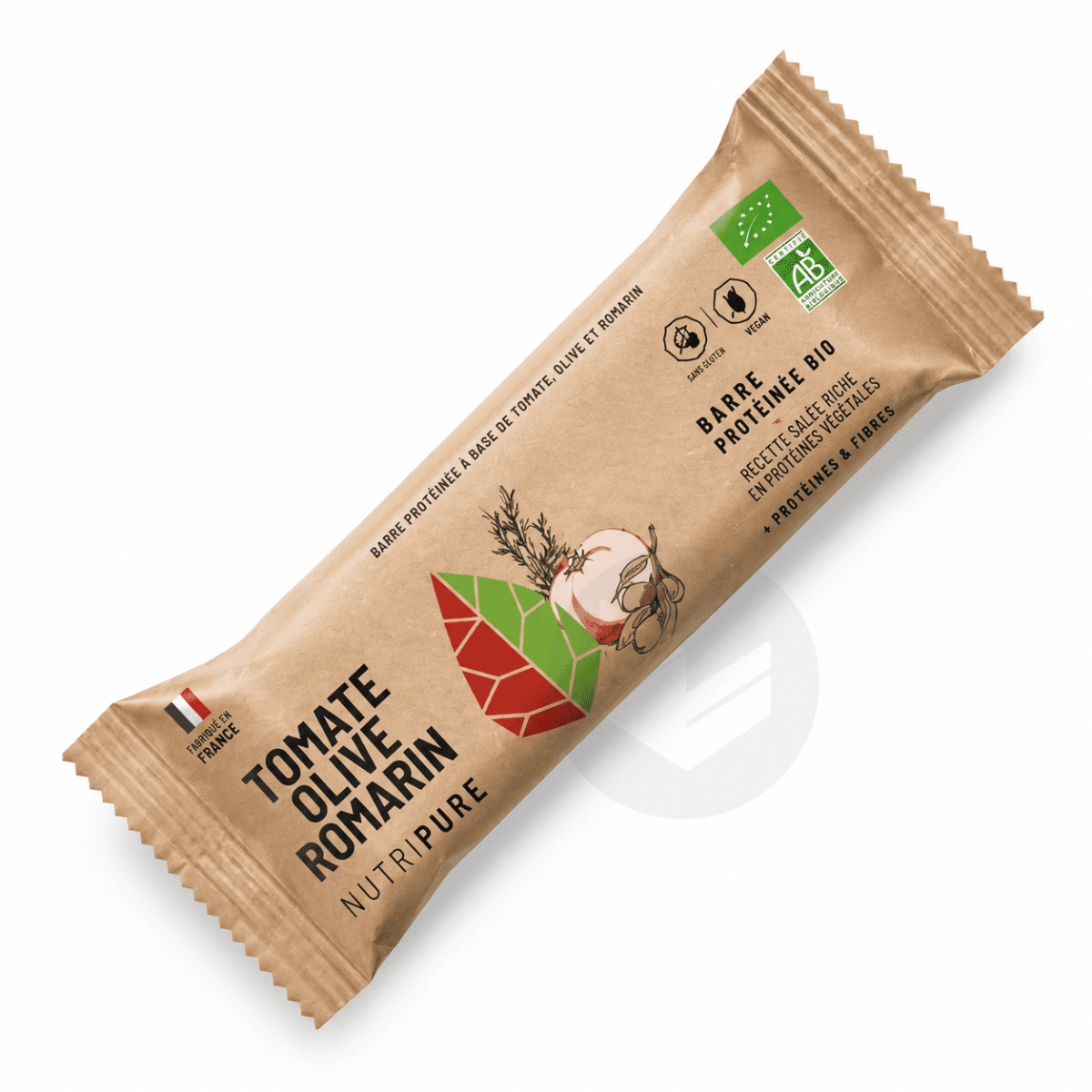 Unitaire raw barre bio Tomate Olive Romarin