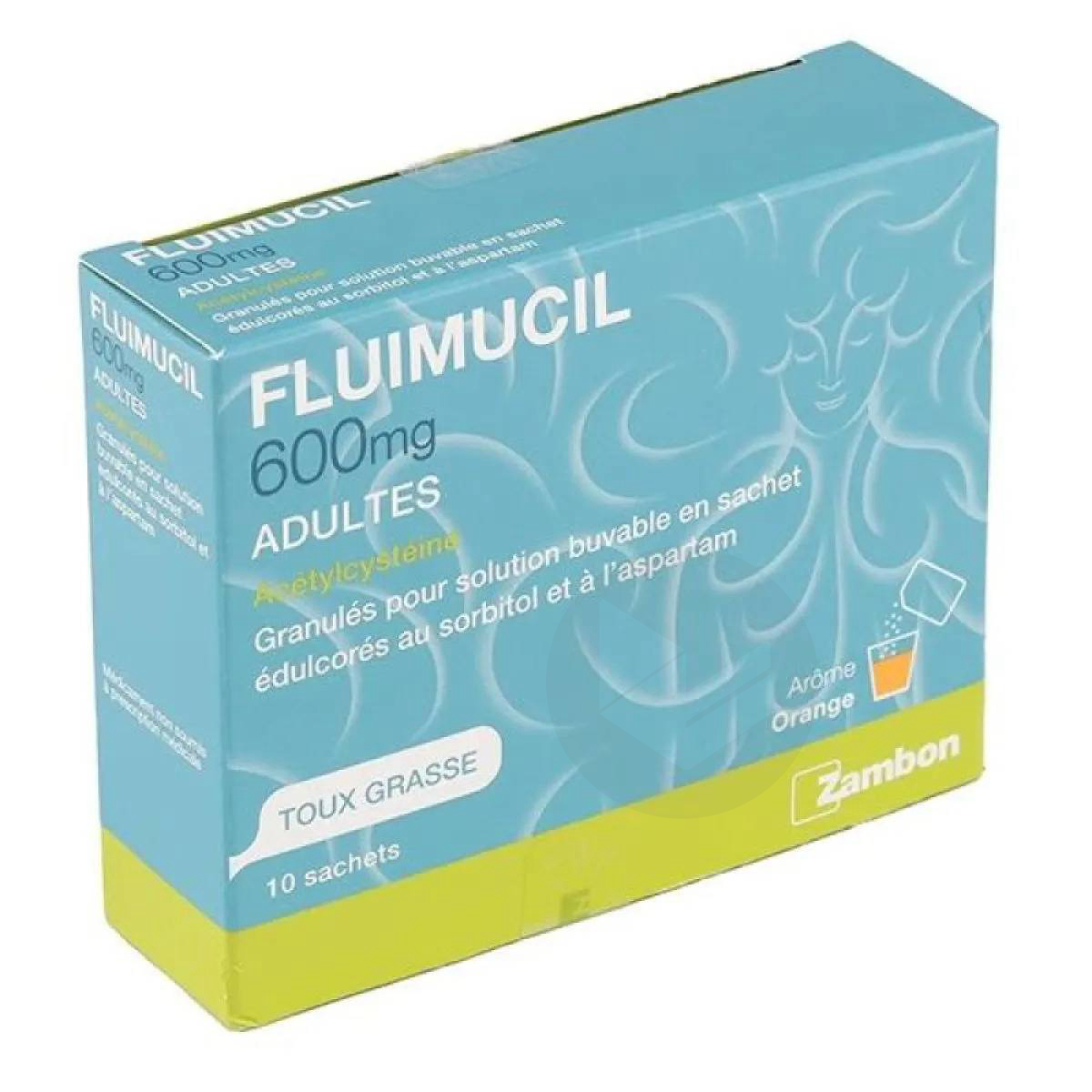 FLUIMUCIL 600 mg ADULTES, 10 sachets