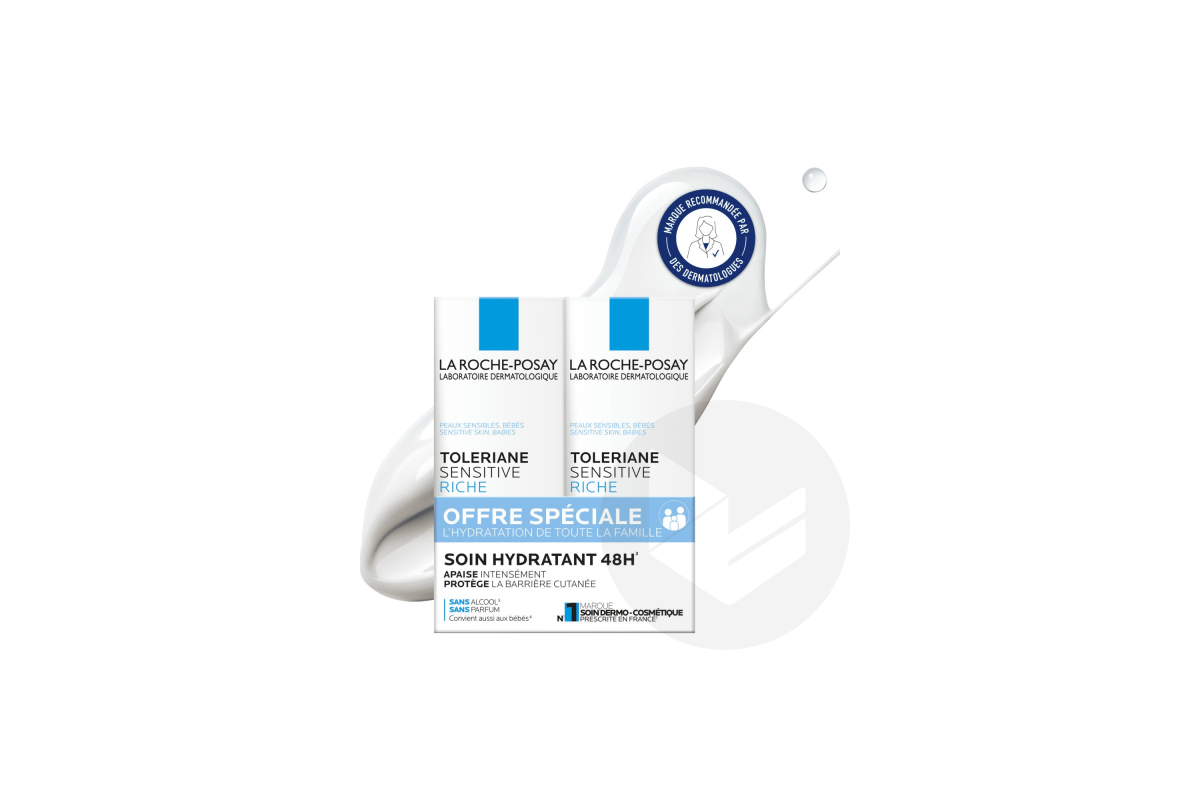 Toleriane Sensitive Soin riche hydratant 2x40ml