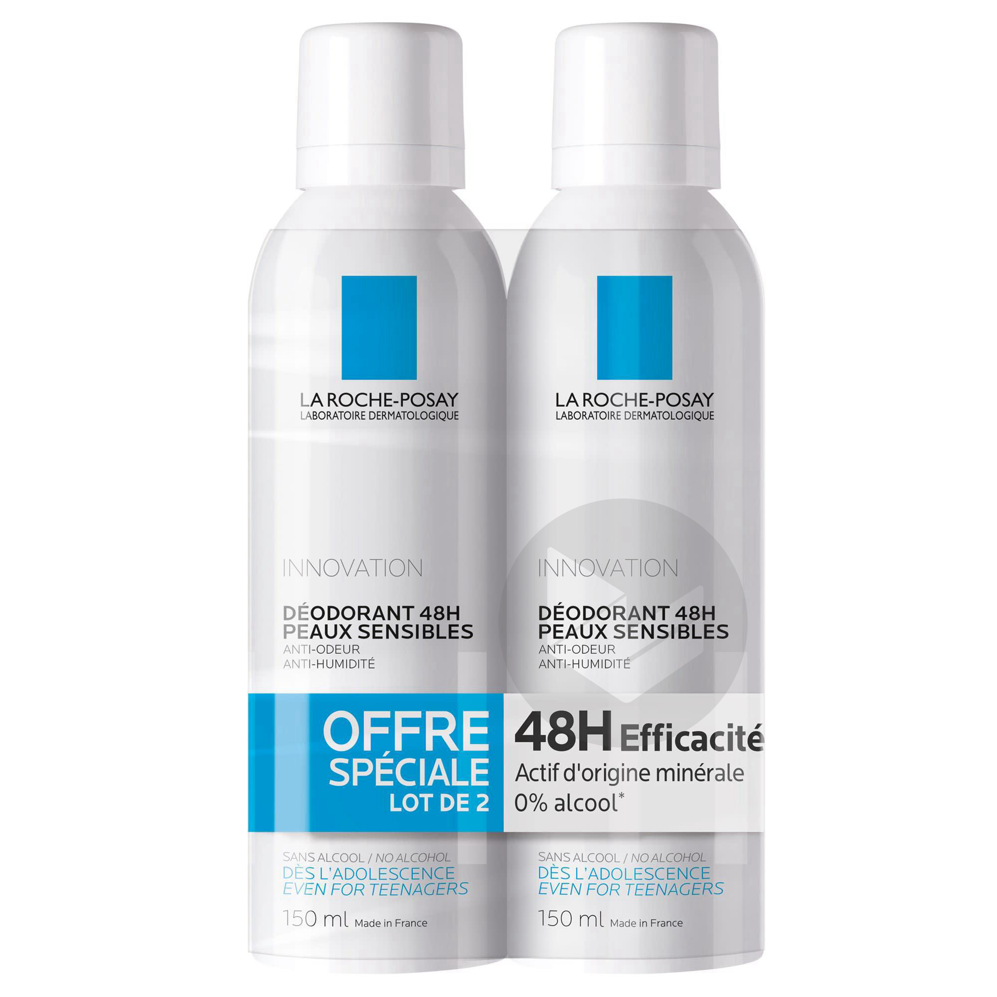 Déodorant Peaux Sensibles 48H Lot 2 x 150ml