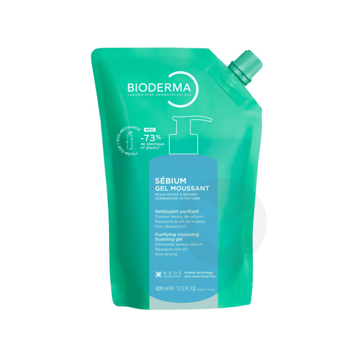 Sébium Gel Moussant Nettoyant Purifiant Ecorecharge 400ml