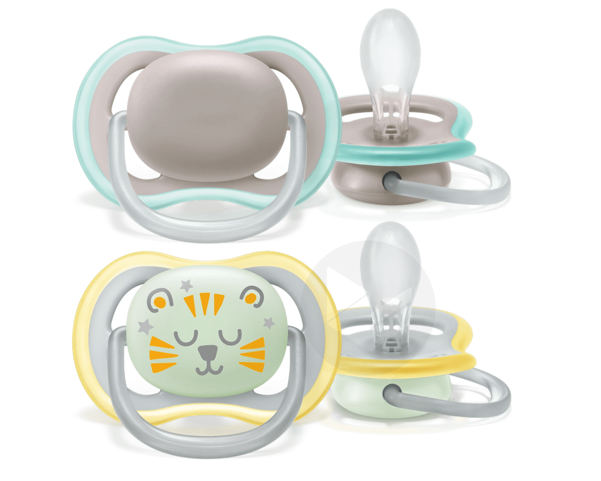 SCF349/26 Sucettes Ultra Air Day and Night 18mois+ Déco x2