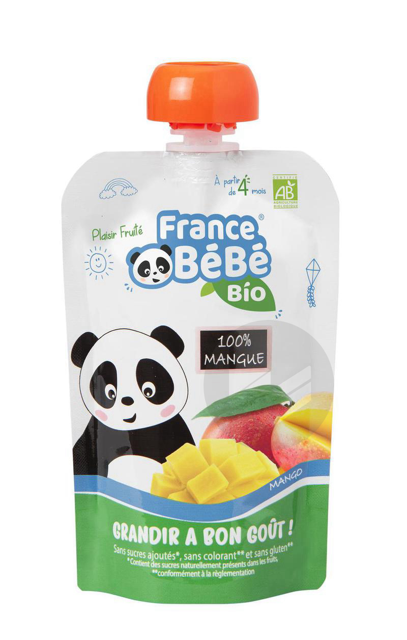 Gourde de purée de fruits 100% Mangue 100g - A partir de 4 mois France Bébé