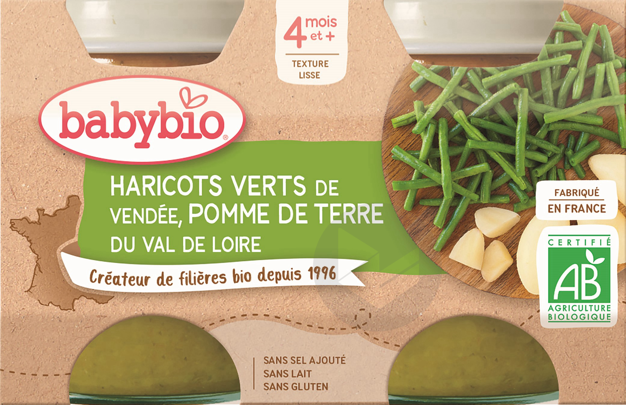 Petits Pots Pomme de Terre Haricots Verts Dès 4mois 2x130g