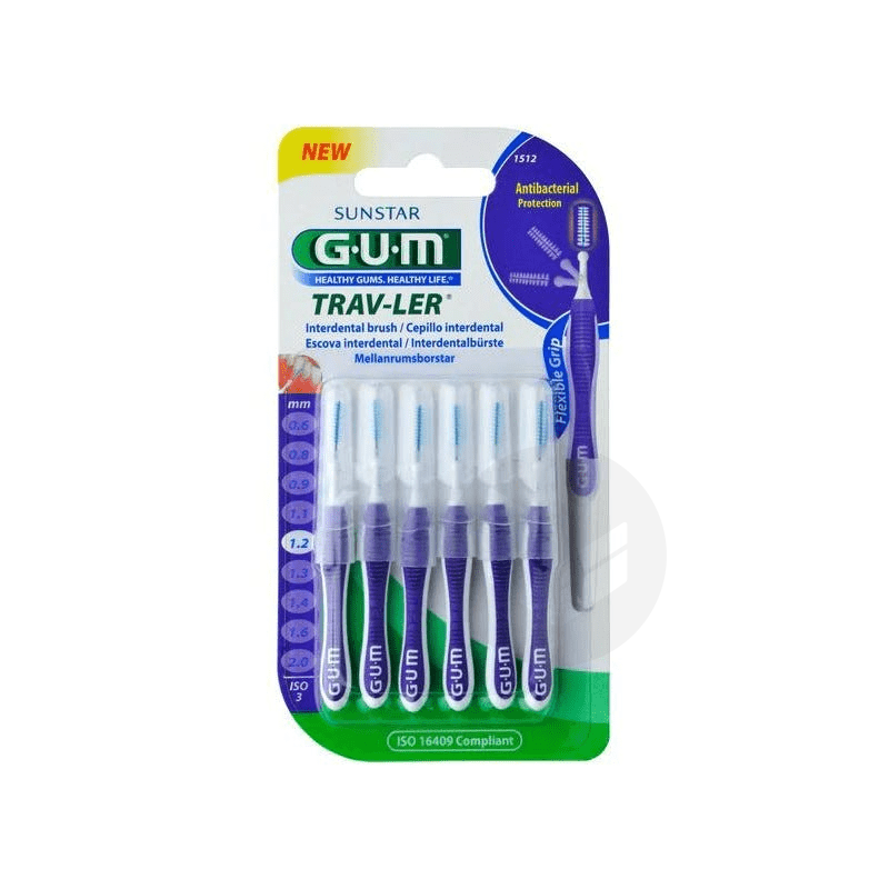 Trav-Ler 6 1512 Brossettes Interdentaires Réutilisables Taille : 1,2 mm