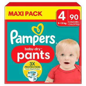 Couches Culottes Bébés Baby-dry Taille 4 : 9-15 Kg X90