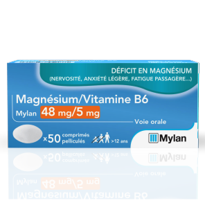Magnesium/vitamine B6 48mg/5mg 50 Comprimés
