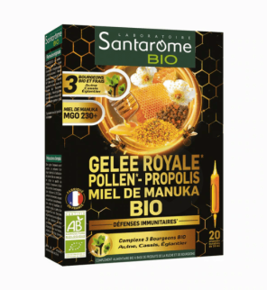 Gelée Royale Pollen Propolis Miel De Manuka Bio 20 Ampoules
