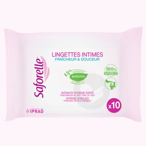 Saforelle Lingette Intime Biodegradable Sach Pocket 10