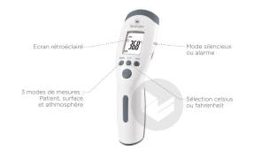Tempo Easy Thermomètre Infrarouge 3 En 1