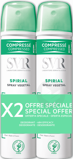  Spirial Déodorant Végétal 2sprays Compressés/75ml