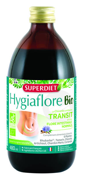 Hygiaflore Rhubarbe Transit Boisson Bio 480 Ml