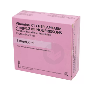 Vitamine K1 Roche 2 Mg/0,2 Ml Nourrissons 