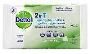 Dettol Lingette Hygienique 2 En 1 Sach 12