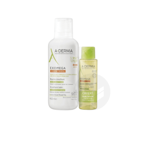 Exomega Control Baume Émollient Anti-grattage 400ml + Huile 100ml Offerte