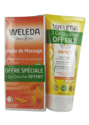 Huile De Massage À L'arnica 200ml + Gel Douche Energy 200ml Offert