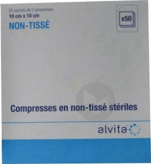 Compr Sterile Non Tissee 10 X 10 Cm 50 Sach 2