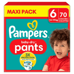 Couches Baby-dry Taille 6 : 13-18 Kg X70