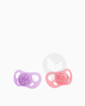 2x Pacifier 6 Mois+ / Rose Et Violet