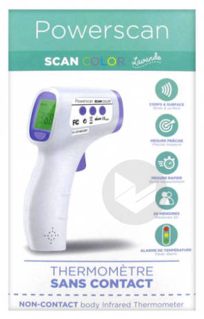 Powerscan Scan Color Thermomètre Sans Contact Lavande