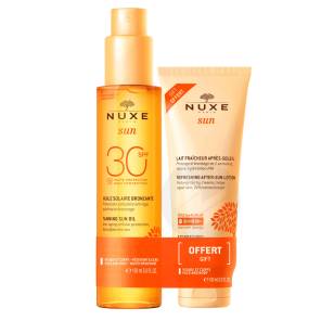 Huile Solaire Bronzante Haute Protection Spf30 Visage Et Corps 150ml + Lait Fraicheur Après-soleil Visage Et Corps 100ml