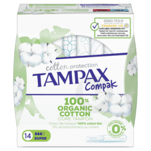 Compak Cotton Protection Super 100% Coton Bio 14 Tampons
