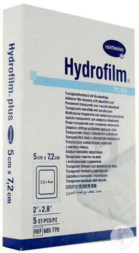 Hydrofilm Plus Pans Adhésif Non Adhérent Transparent 5x7,2cm B/5
