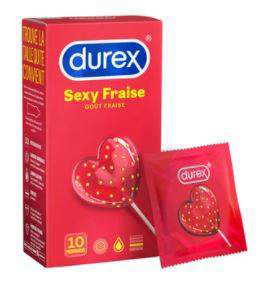 Durex Sexy Fraise Préservatif B/10