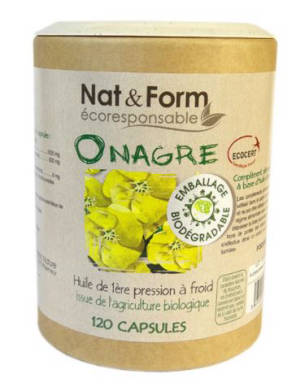 Nat&form Eco Responsable Huile D'onagre Bio+vitamine E Caps B/120