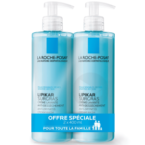 Crème Lavante Surgras Anti-dessèchement 2x400ml