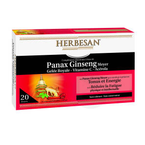 Panax Ginseng Meyer Gelee Royale Vitamine C Acerola 20 Ampoules De 15 Ml