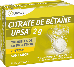 De Betaine Upsa 2 G Comprimé Effervescent Sans Sucre Citron (2 Tubes De 10)