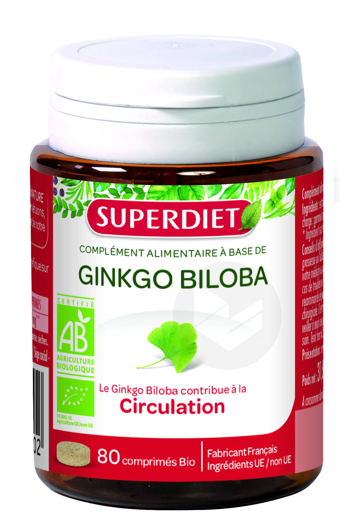 Ginkgo Biloba Bio 80 Comprimés