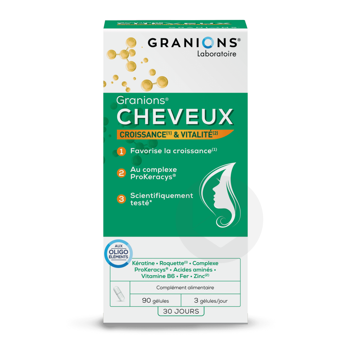 Granions cheveux 90 gélules