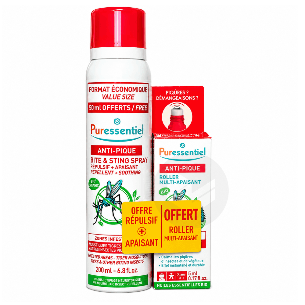 Spray Répulsif + Apaisant Anti-Pique + Roller 5ml offert