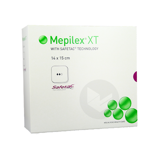 MEPILEX XT Pans hydrocellulaire siliconé stérile drainage 14x15cm B/16