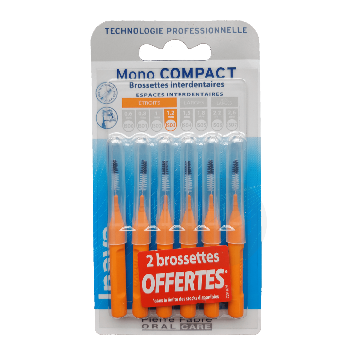 Brossettes Mono-Compact Orange 6+2 offertes