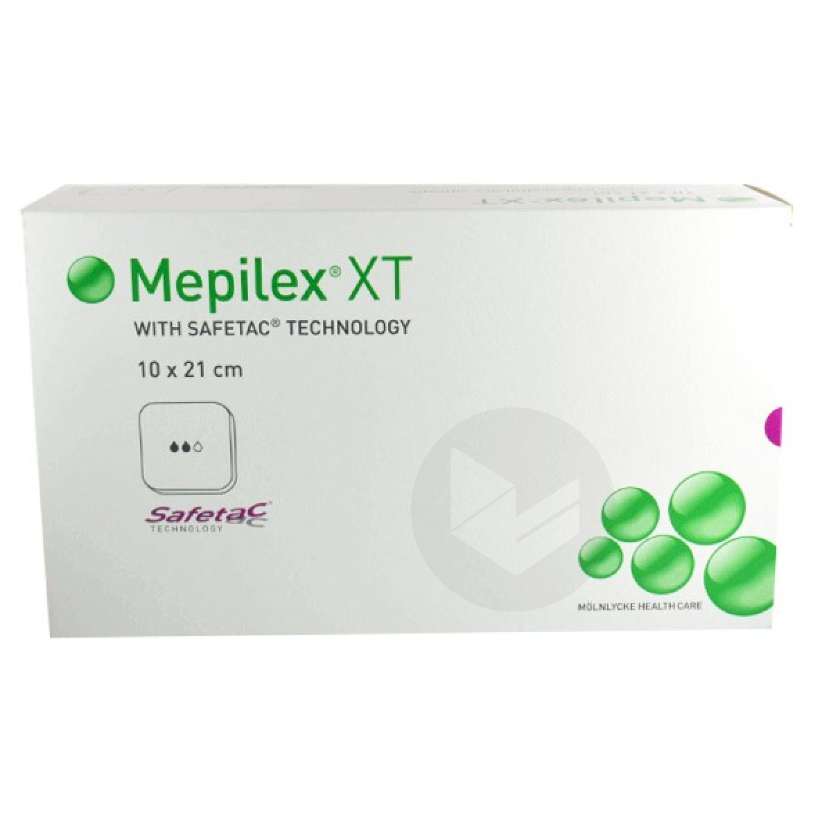 MEPILEX XT Pans hydrocellulaire siliconé stérile drainage 10x21cm B/16