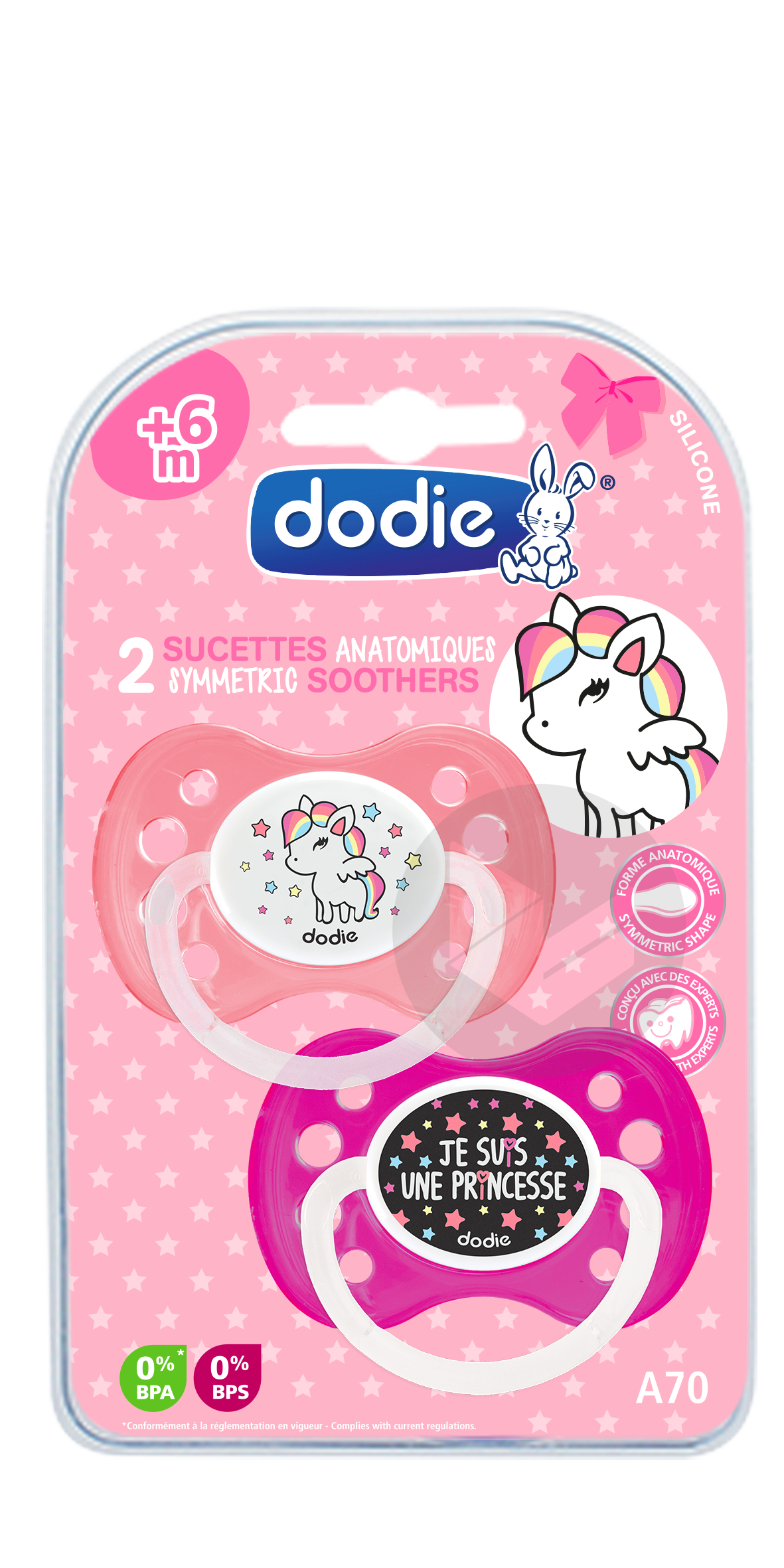 Sucette +6 mois DUO GIRLY A70