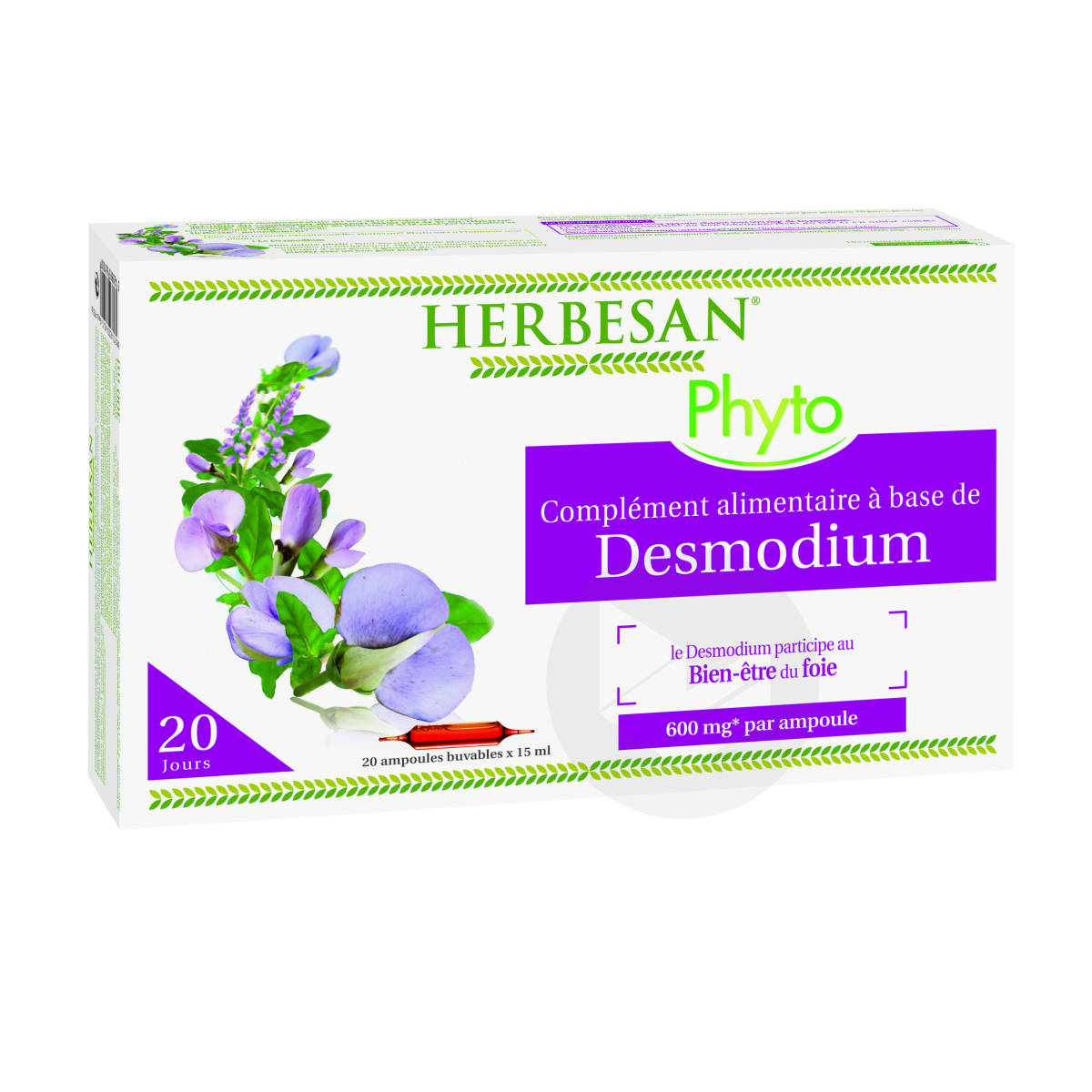 Desmodium 20 Ampoules De 15 Ml