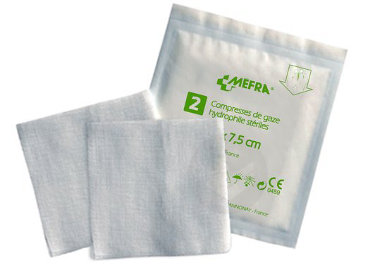 MEFRA Compr stérile non tissée 7,5x7,5cm 10Sach/2