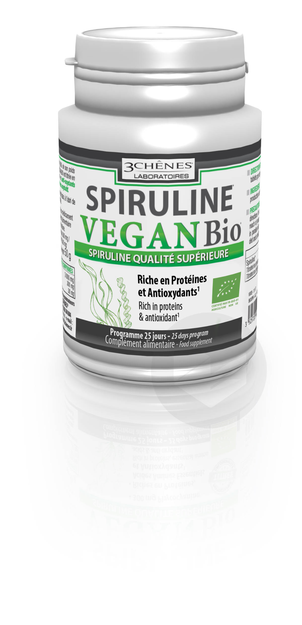 Spiruline Vegan Bio Qualité Supérieure 100 comprimés