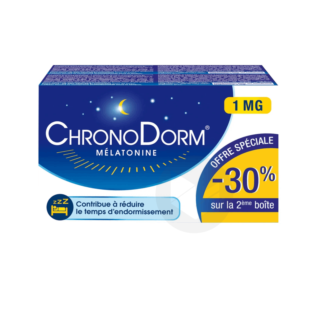 ChronoDorm Mélatonine 1 mg 2x30 Comprimés