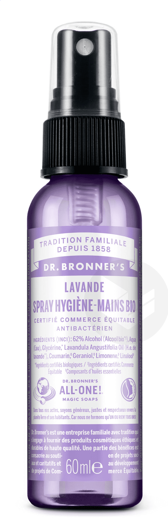 Spray Nettoyant Bio Pour Les Mains Lavande 59ml