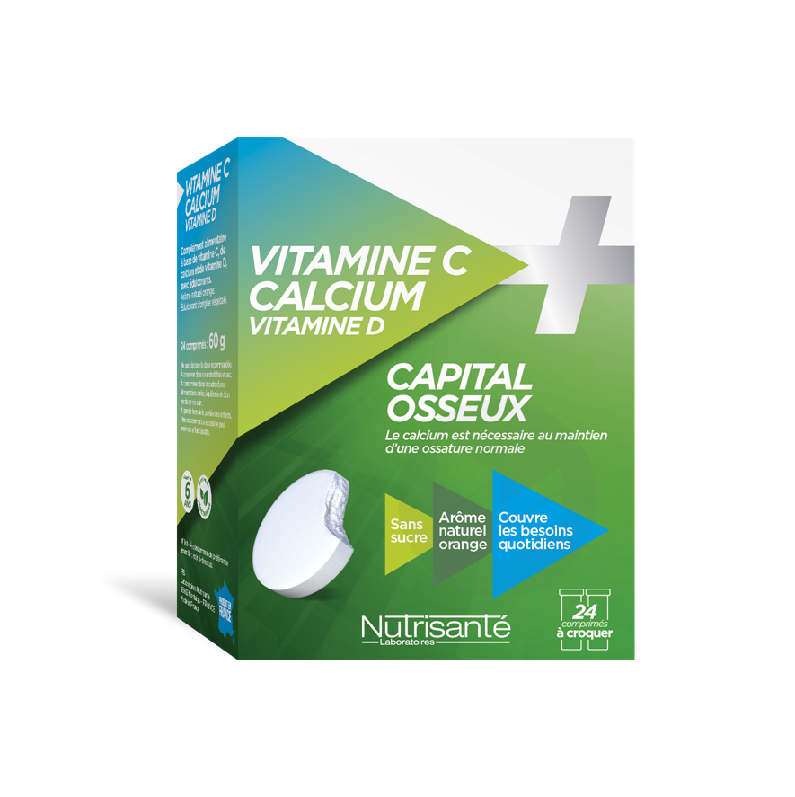 Vitamine C + Calcium + Vitamine D 24 comprimés